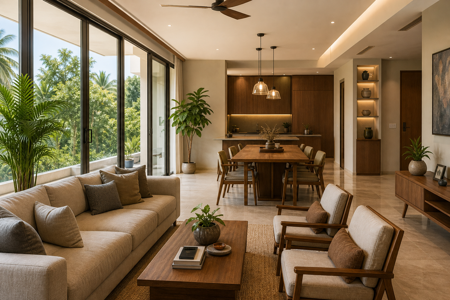 Finished living and dining interior by Darch Interiors